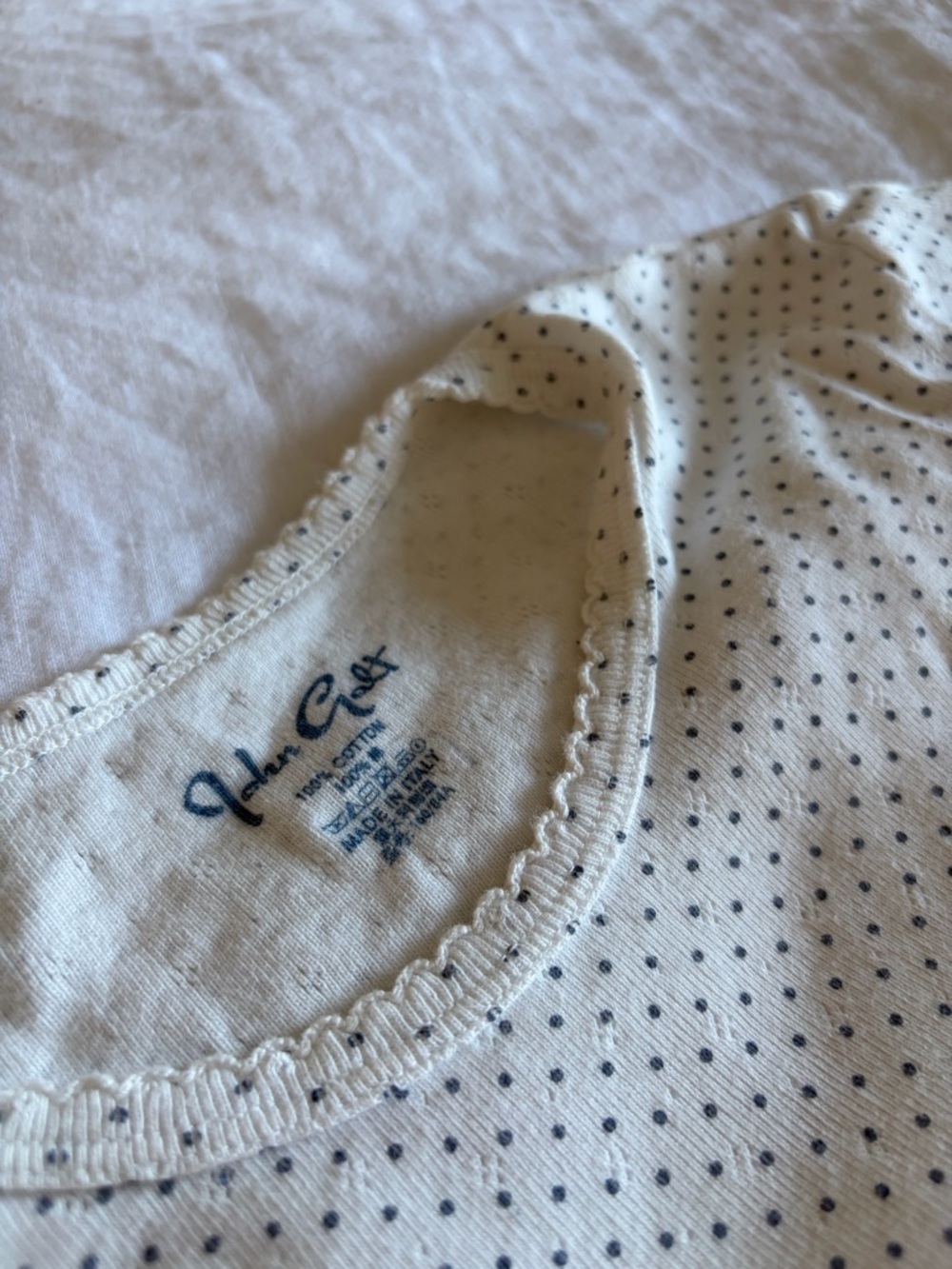 Brandy Melville | John Galt Blue & White Polka Dot Tee